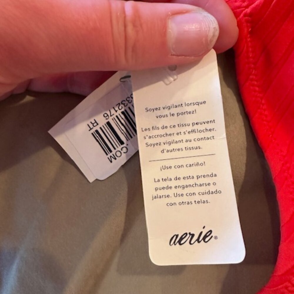 NWT Aerie Red High Waisted Crossover Bikini Bottom XL - Picture 4 of 5